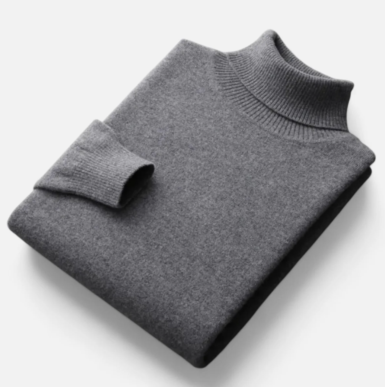 Męski sweter z golfem prążkowany
