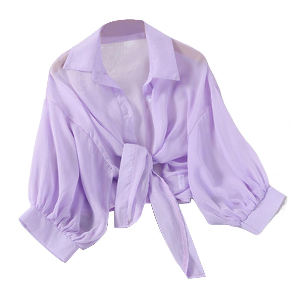 Luźna Damska Bluzka z Wiązaniem