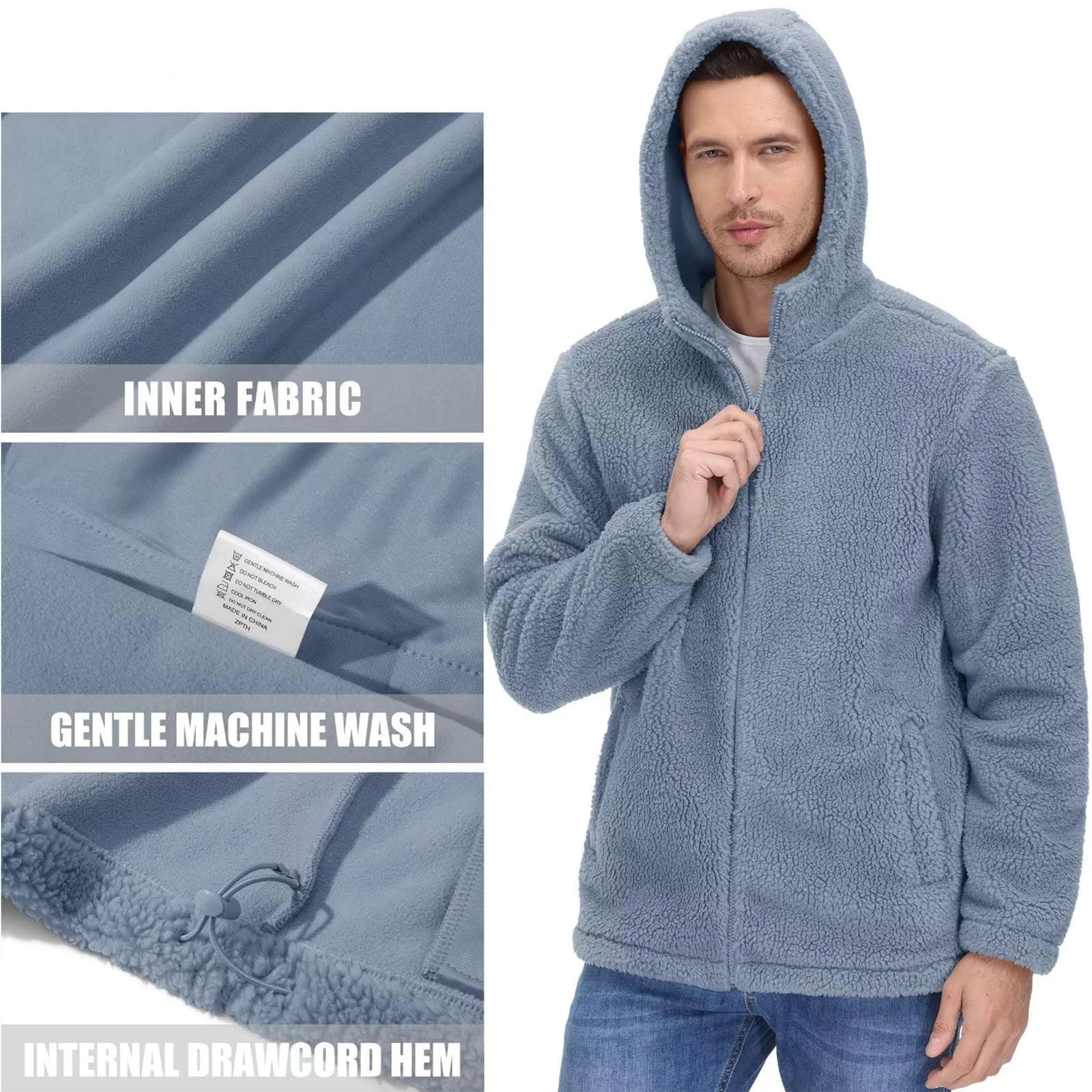 Męska bluza polarowa z kapturem – miękka i ciepła