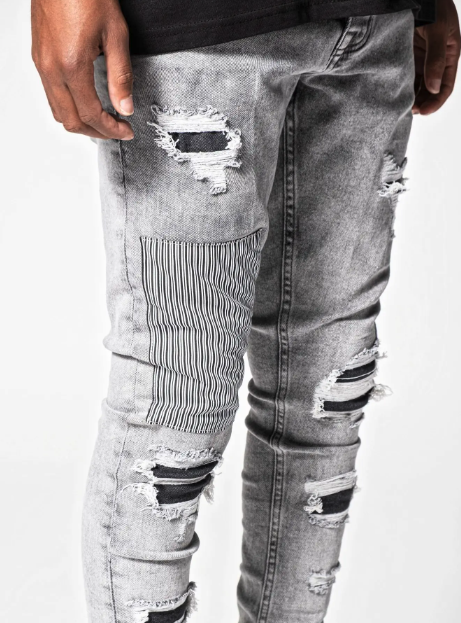 Modne męskie jeansy z przetarciami i dziurami