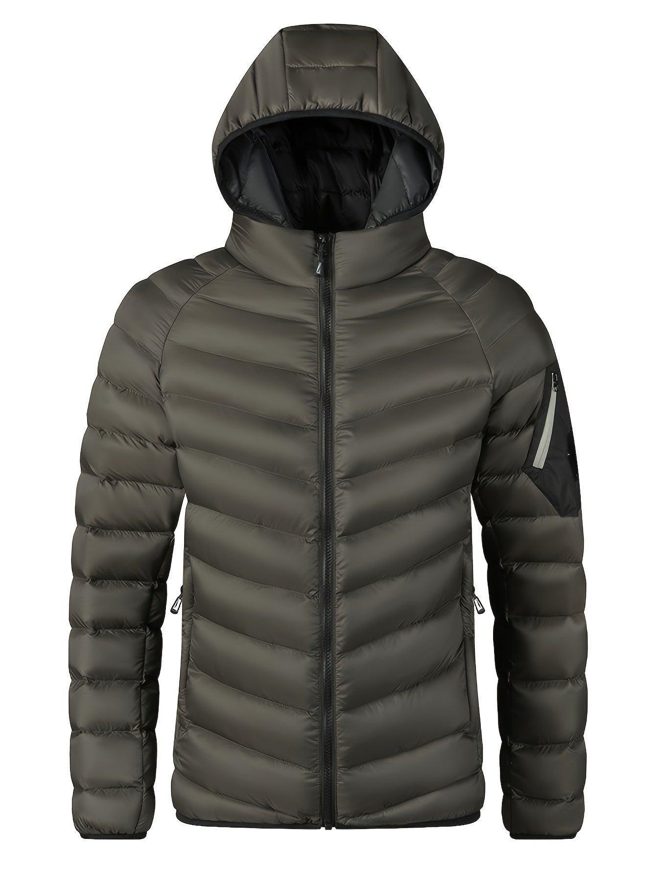 Męska lekka puchowa kurtka z kapturem