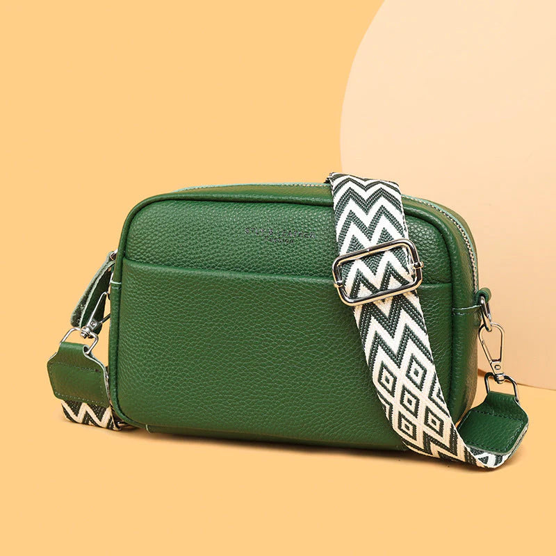 Skórzana torebka damska na ramię z szerokim paskiem – elegancka i praktyczna torba crossbody