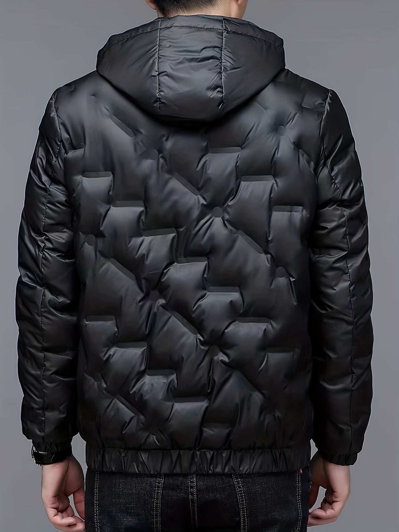 Męska zimowa kurtka puchowa z kapturem