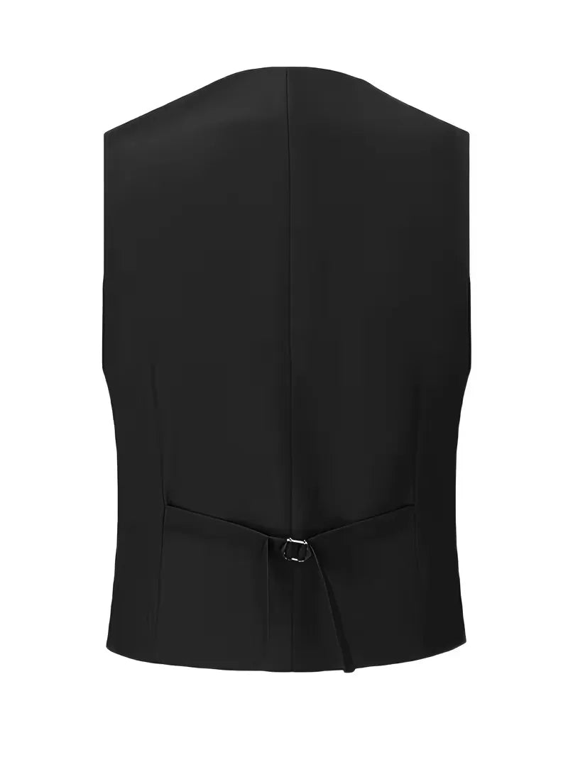 Męski Garnitur 3-Częściowy Slim Fit – Elegancki Garnitur z Dwurzędową Kamizelką