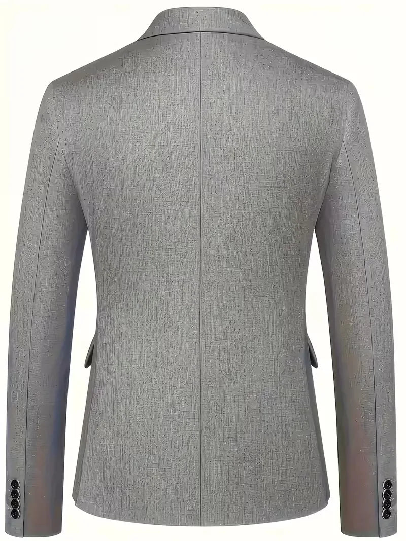 Męski Garnitur 3-Częściowy Slim Fit – Elegancki Garnitur z Dwurzędową Kamizelką