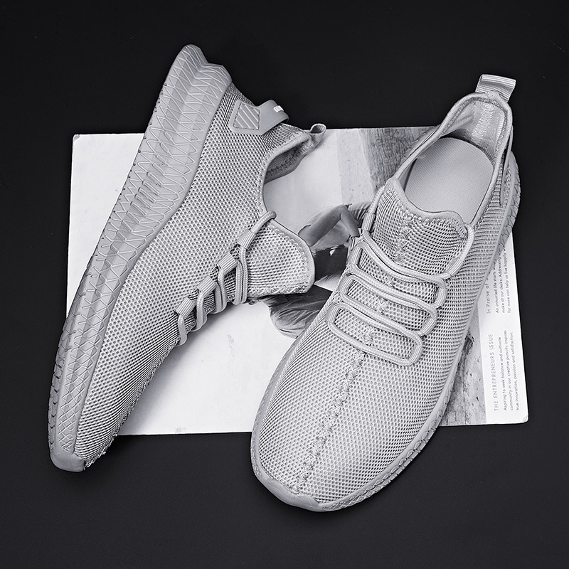Męskie lekkie sportowe buty sneakersy z oddychającej siateczki i elastyczną podeszwą