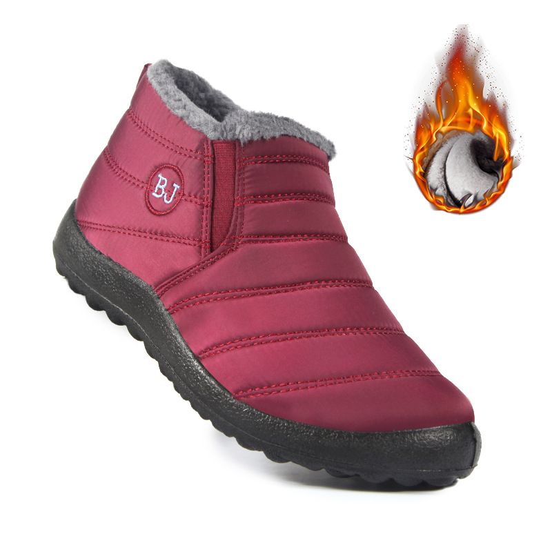 Damskie ocieplane wodoodporne buty zimowe wsuwane
