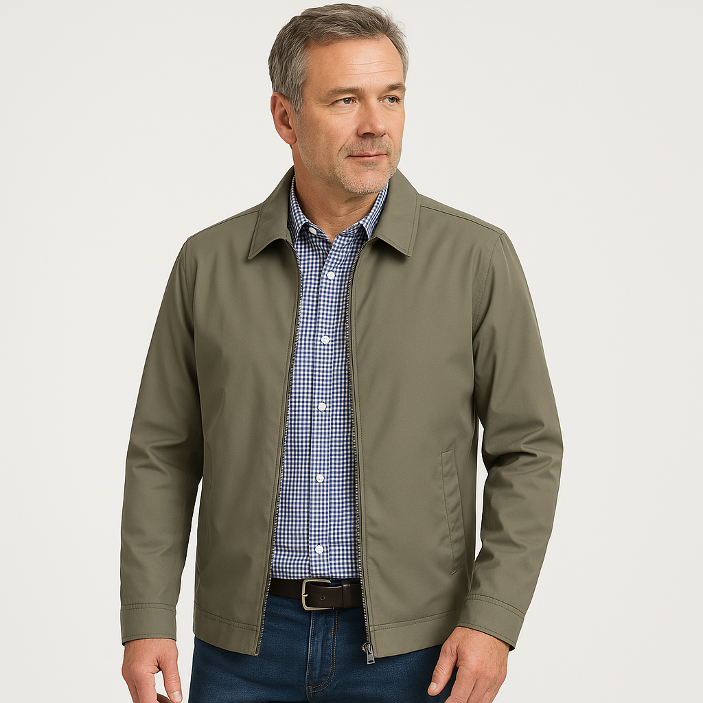 Męska kurtka przejściowa z podszewką w kratę