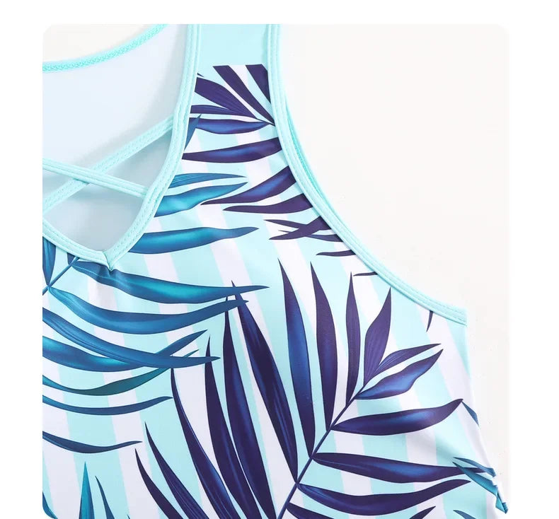 Dwuczęściowy kostium kąpielowy z topem i szortami