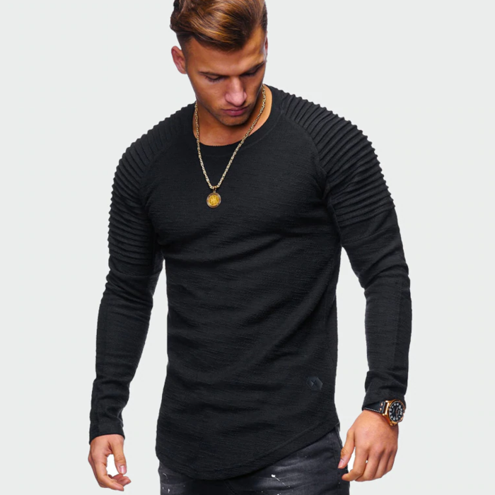Męska bluza long sleeve z prążkowanymi rękawami