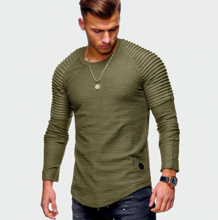 Męska bluza long sleeve z prążkowanymi rękawami