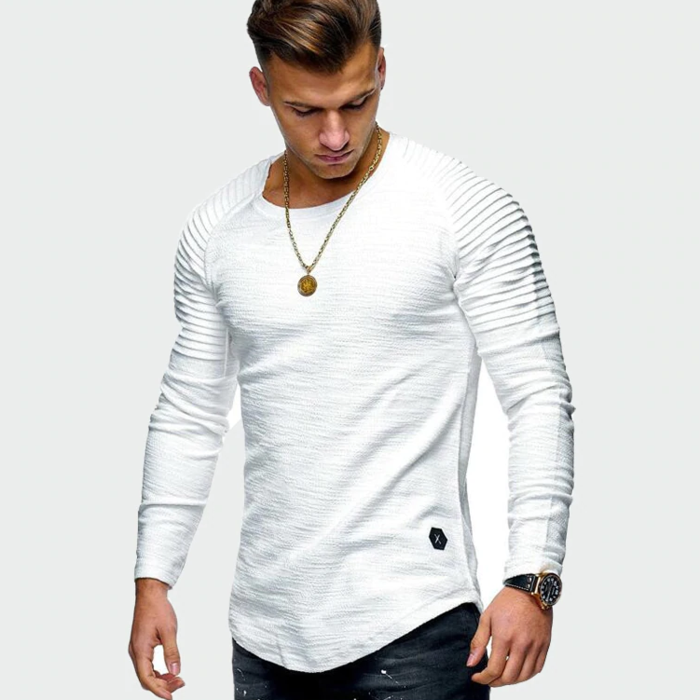 Męska bluza long sleeve z prążkowanymi rękawami