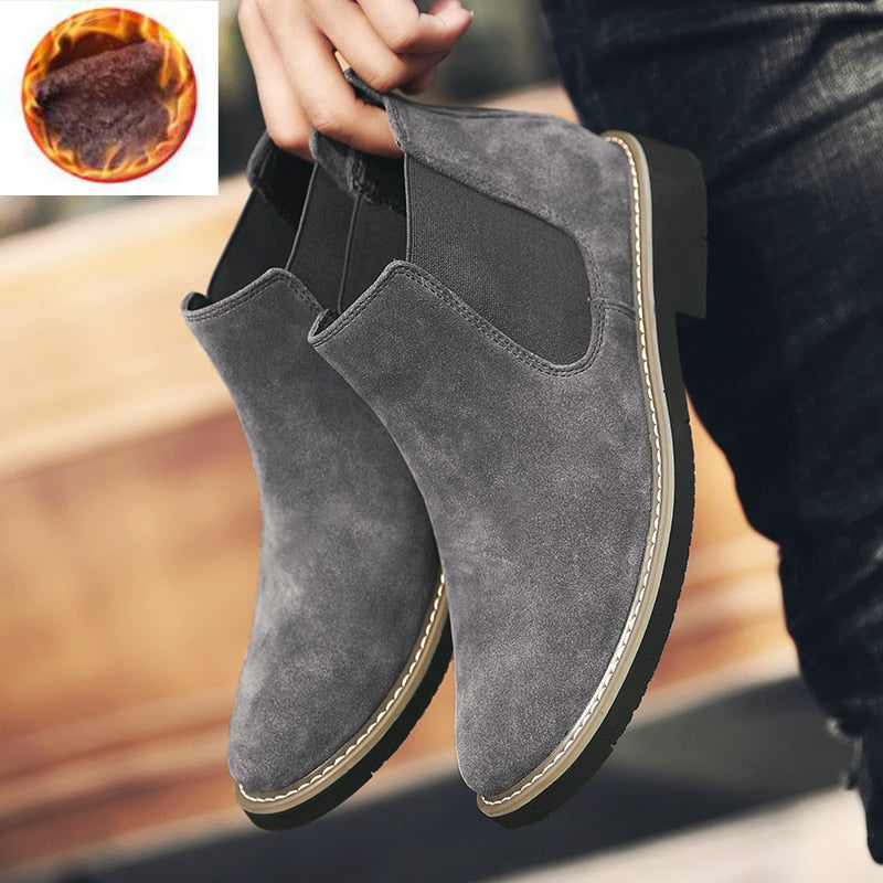 Męskie zamszowe botki Chelsea na każdą okazję