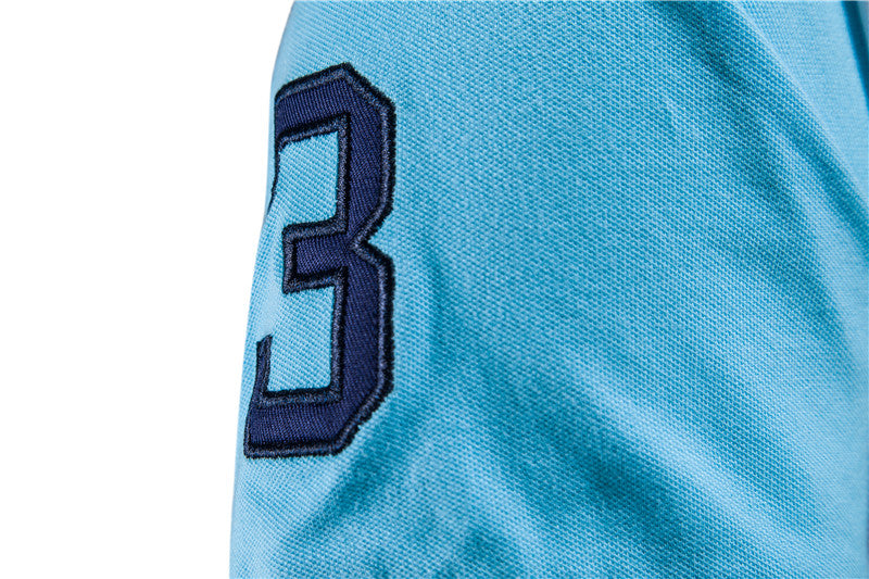 Męska Koszulka Polo z Kontrastowym Wzorem i Haftem