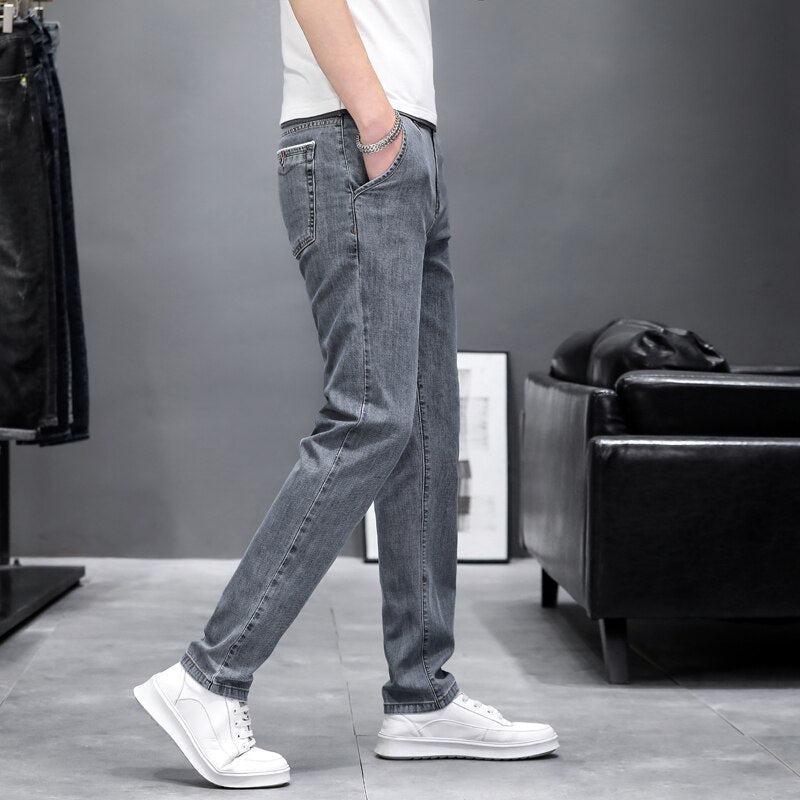 Męskie Jeansy Straight Fit w Stylu Vintage