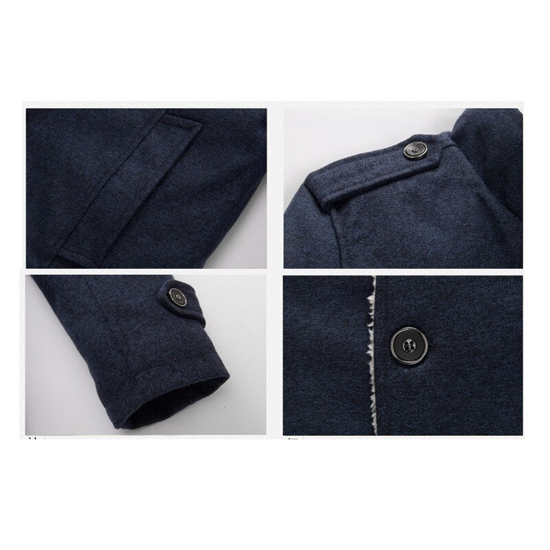 Męska kurtka zimowa z kożuszkiem i zapięciem na guziki