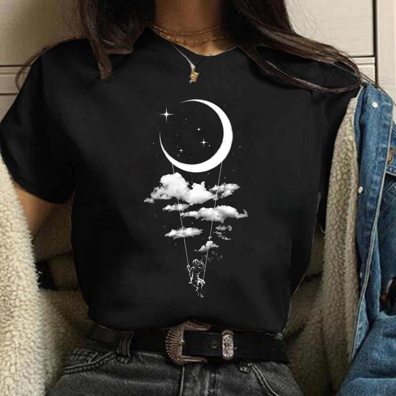 Koszulka z graficznym motywem księżyca