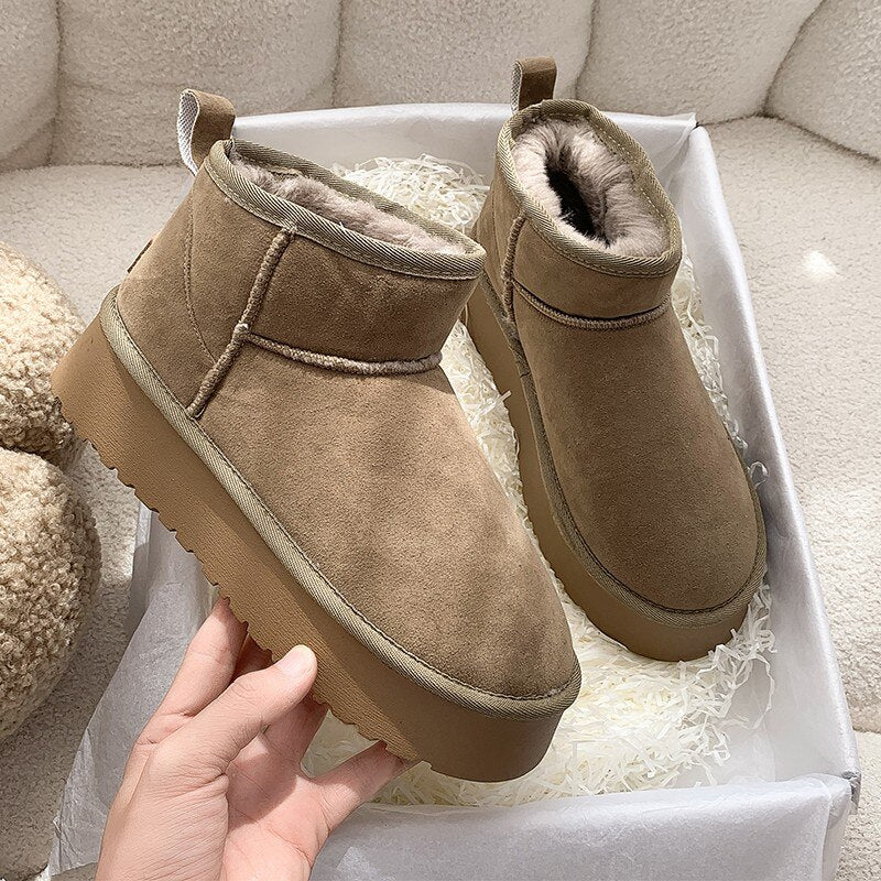 Damskie ocieplane śniegowce zimowe z grubą podeszwą Era