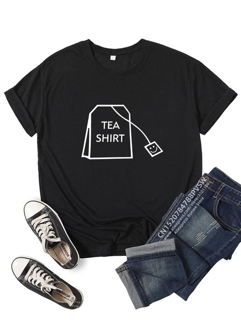 T-shirt "Tea Shirt" z graficznym żartem