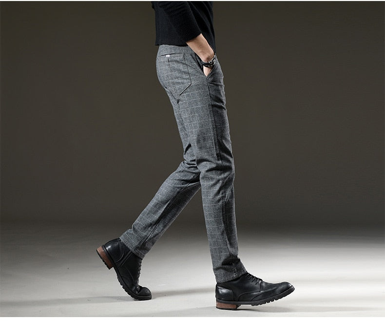 Eleganckie spodnie z wzorem w kratę