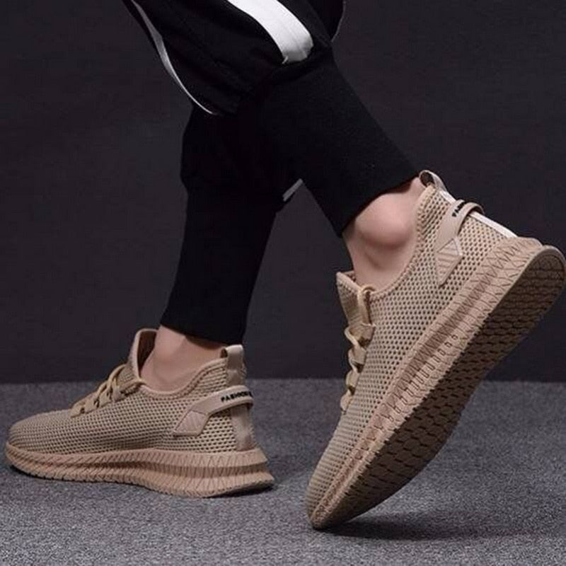 Męskie lekkie sportowe buty sneakersy z oddychającej siateczki i elastyczną podeszwą