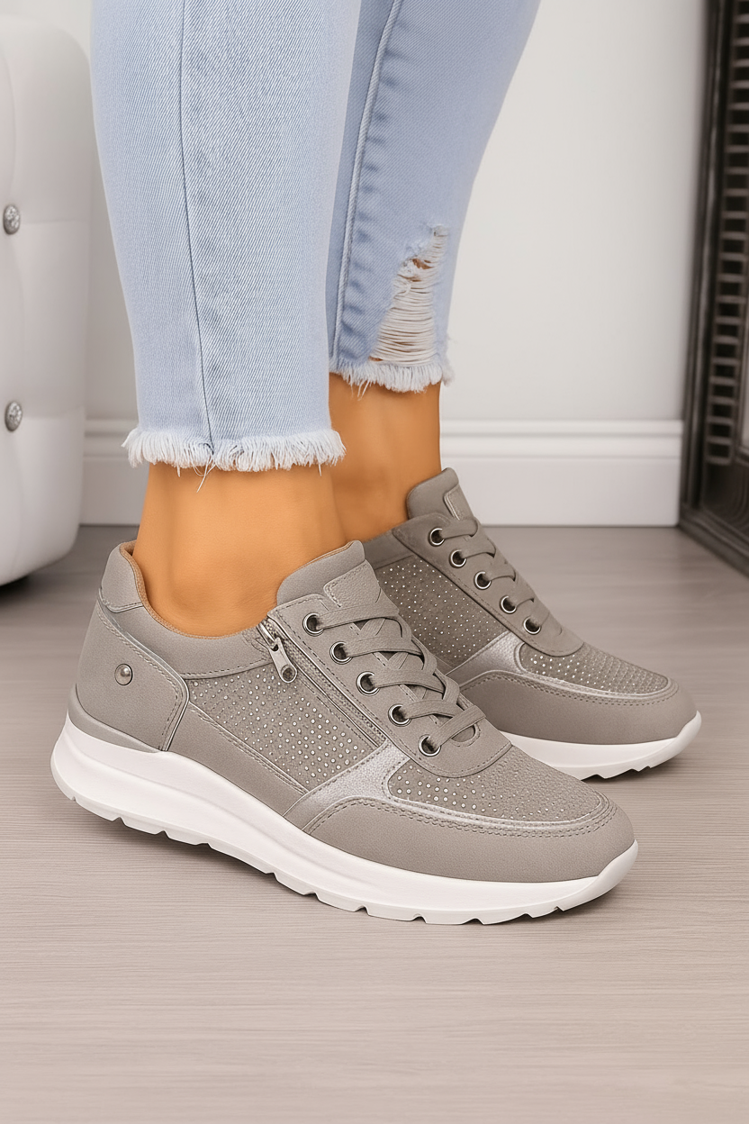 Damskie ortopedyczne sneakersy buty z zamkiem i amortyzującą podeszwą