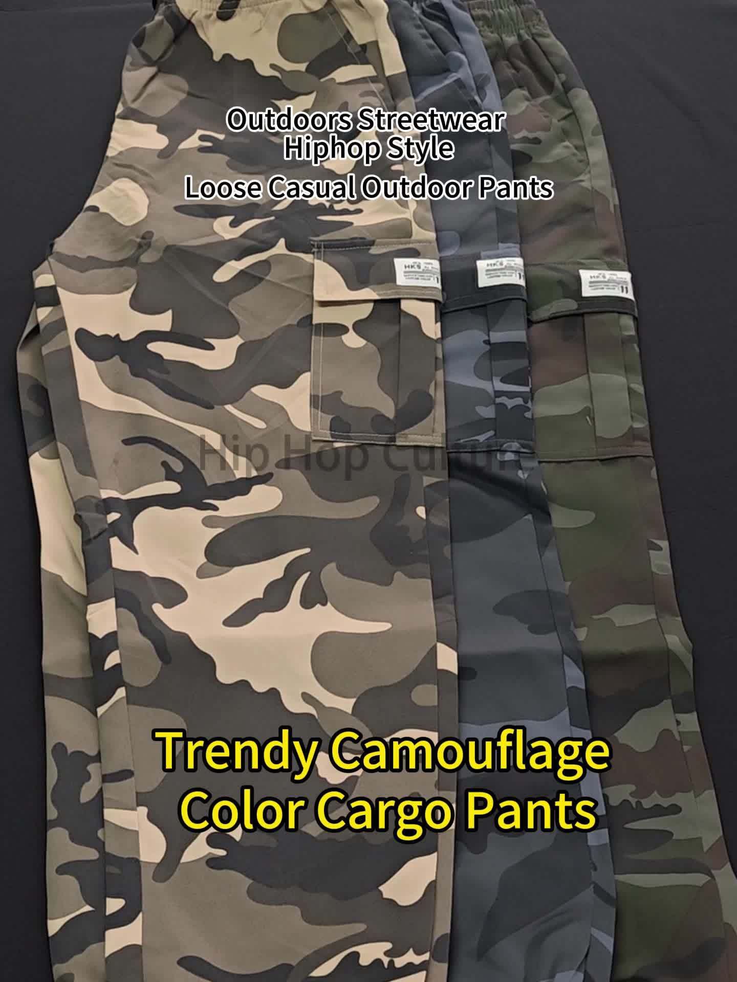 Męskie spodnie bojówki w stylu militarnym