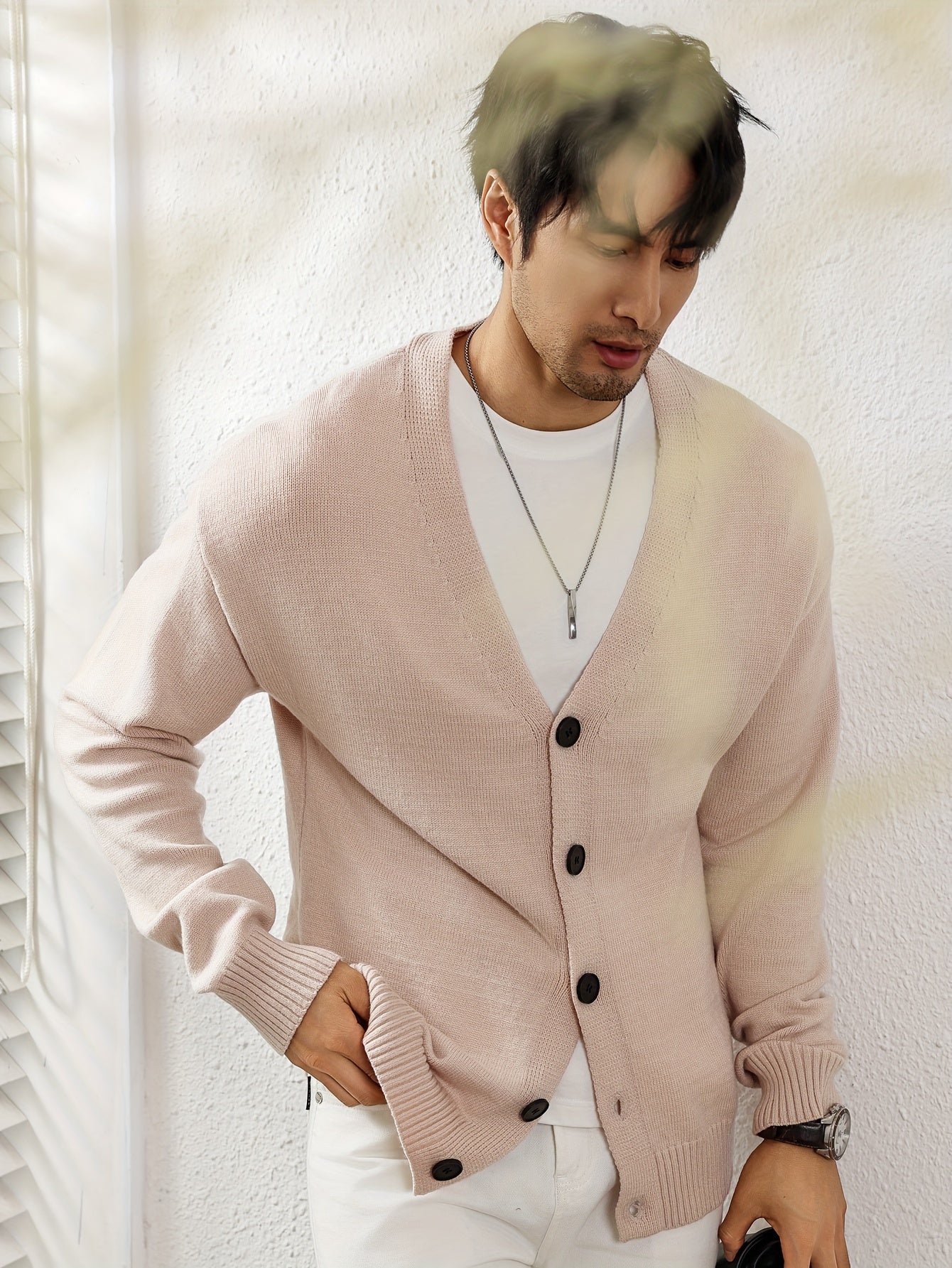 Męski klasyczny kardigan z guzikami