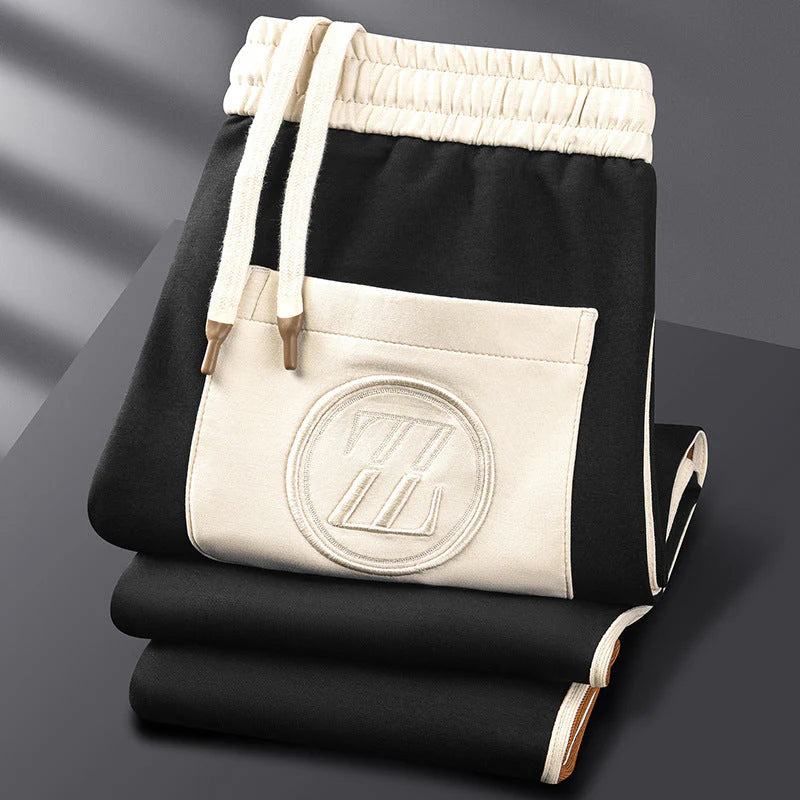 Męski komplet dresowy dwuczęściowy, sportowo-casualowy, z kontrastowymi wstawkami