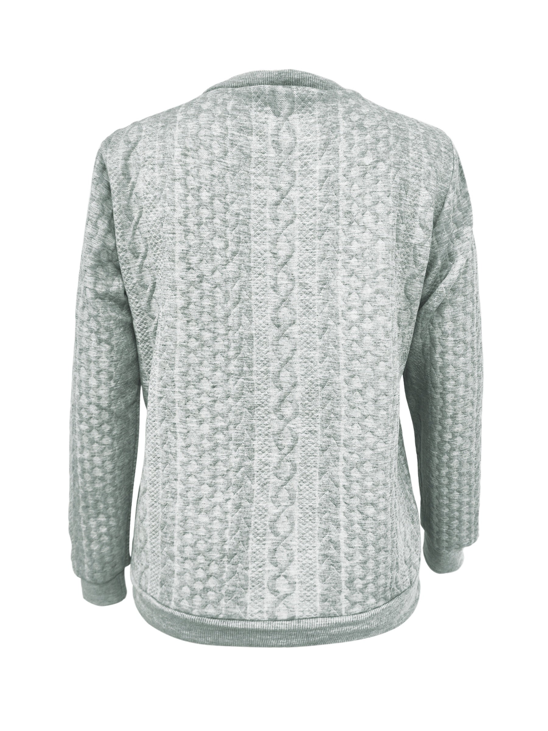 Damski sweter z zamkiem i plecionym wzorem