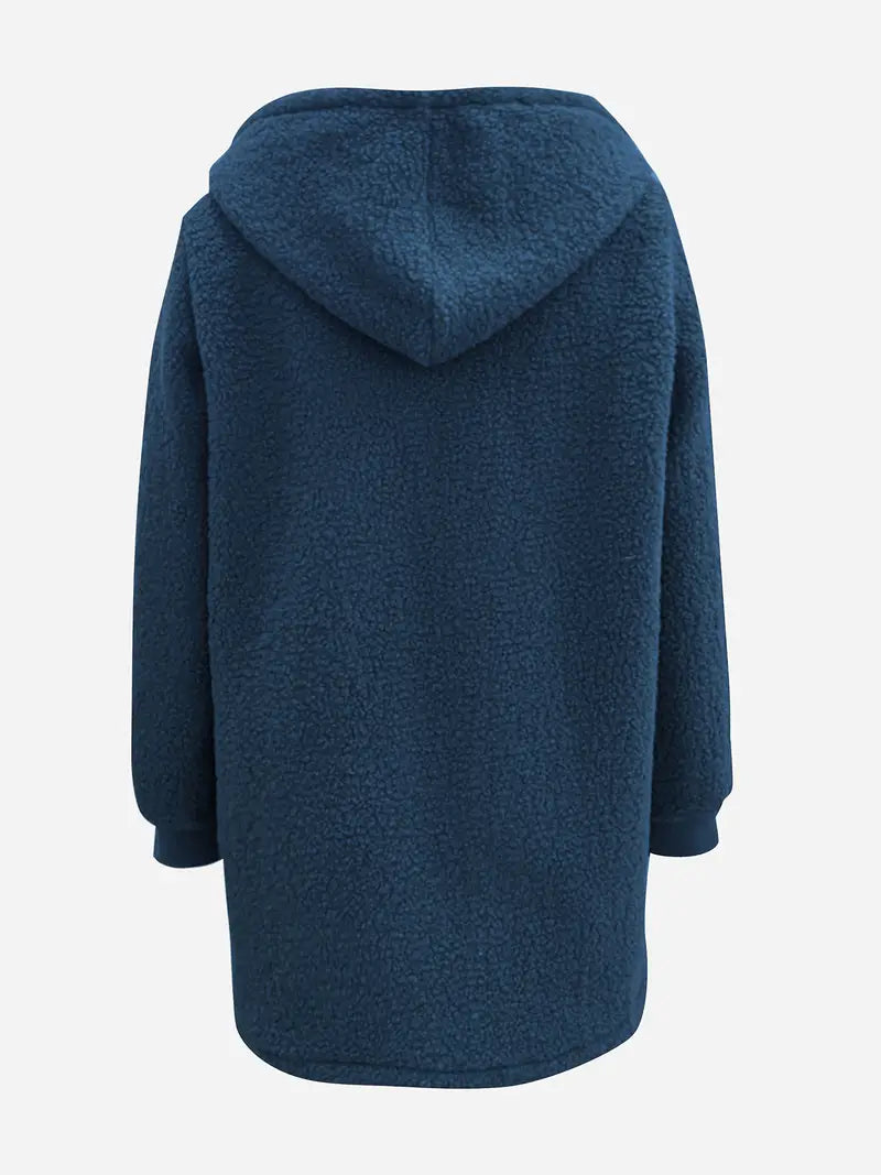 Damska kurtka z miękkiego polaru z kapturem