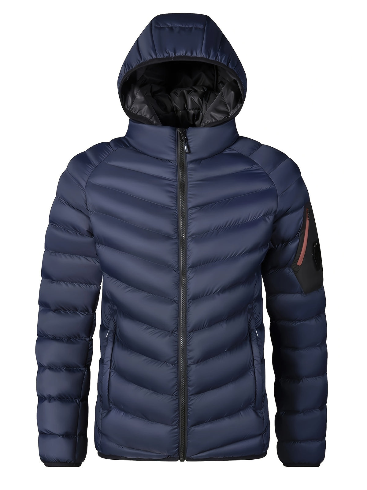 Męska lekka puchowa kurtka z kapturem