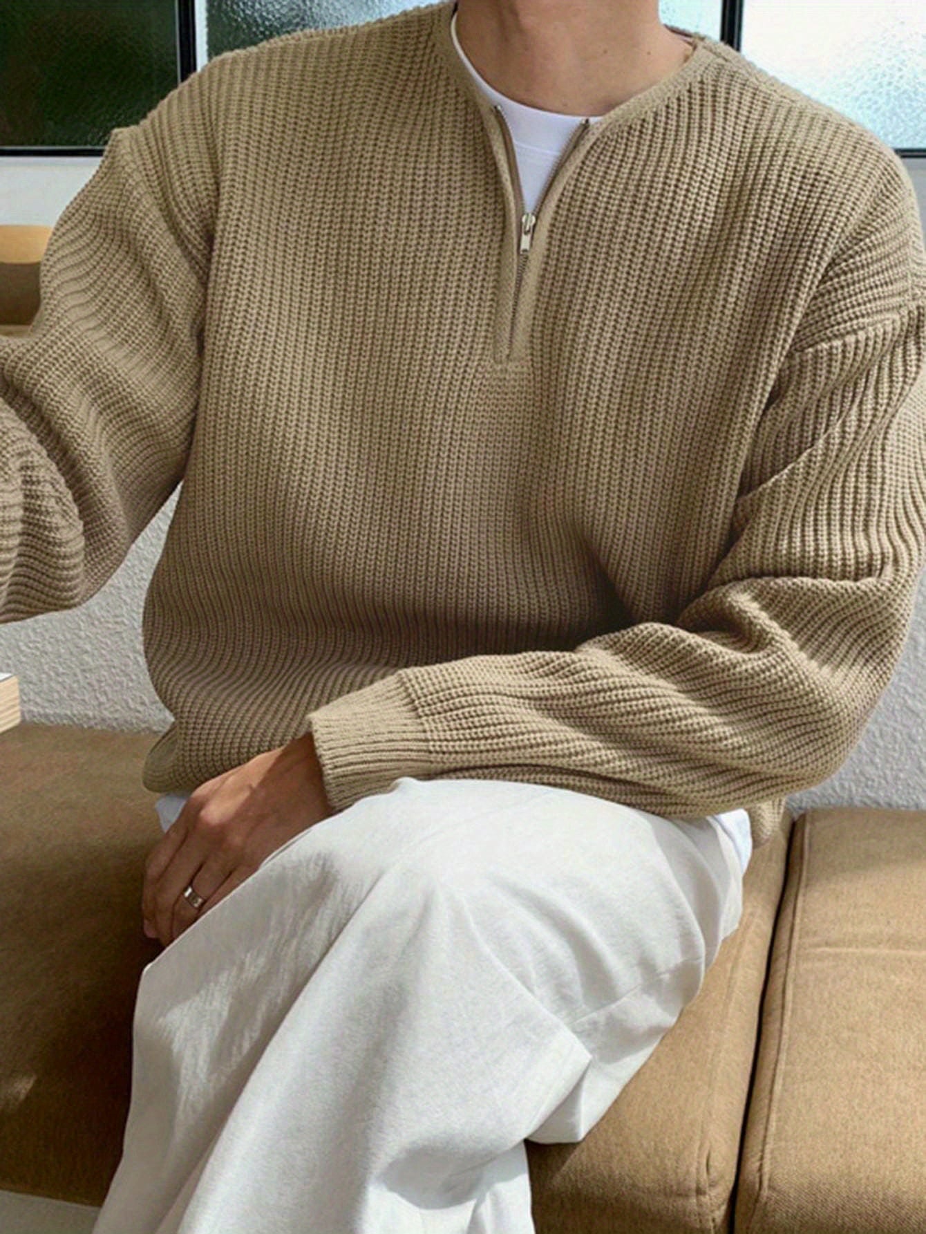 Męski Sweter z Zamkiem