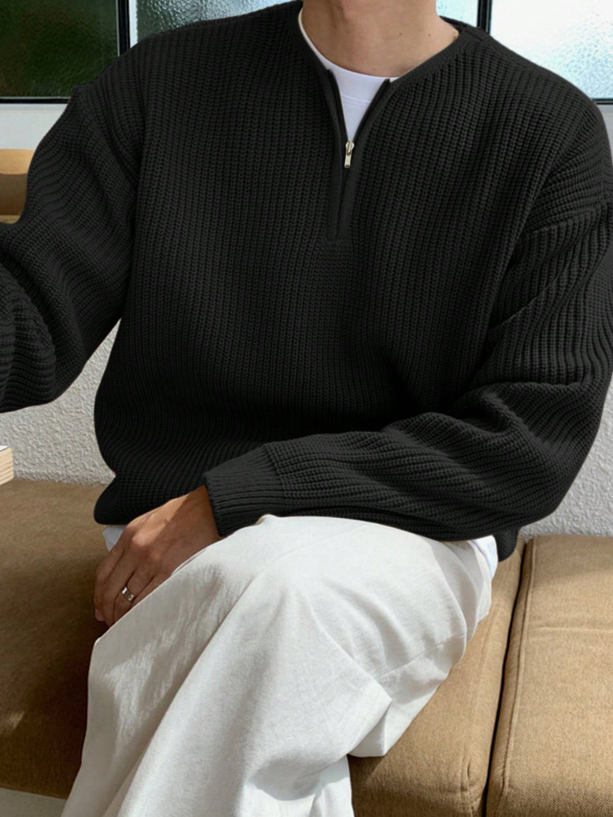 Męski Sweter z Zamkiem