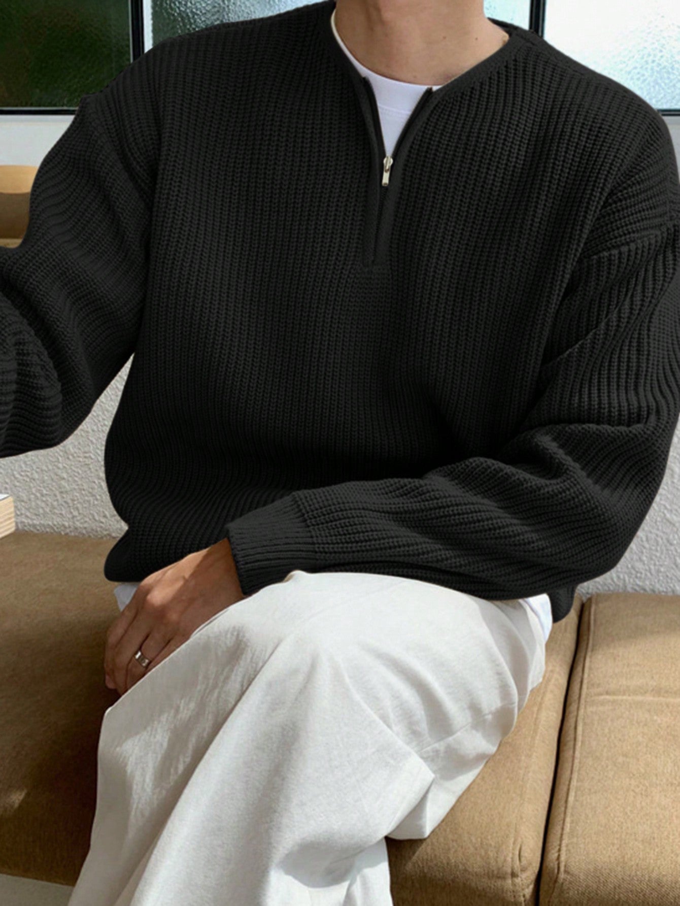 Męski Sweter z Zamkiem