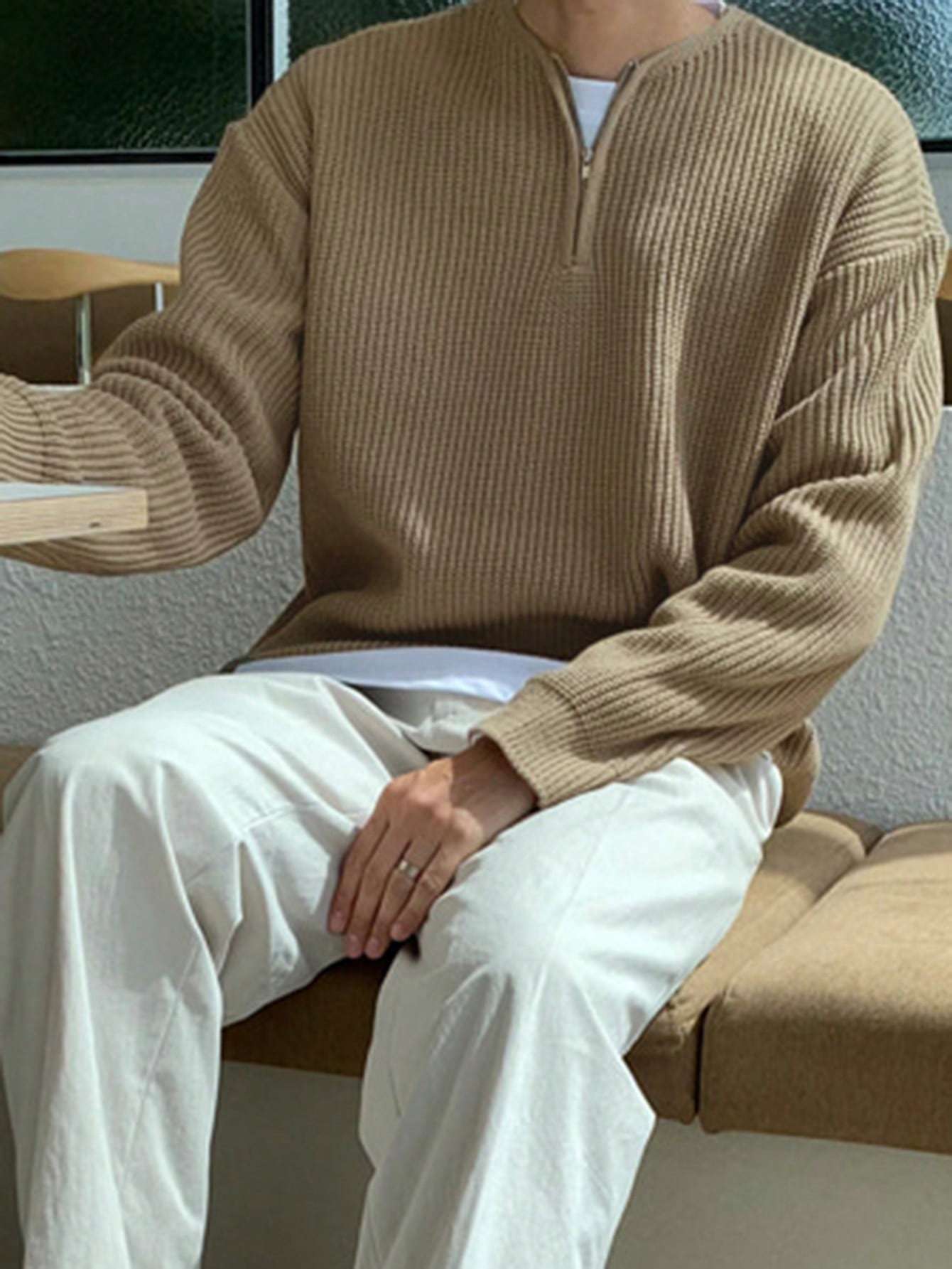 Męski Sweter z Zamkiem