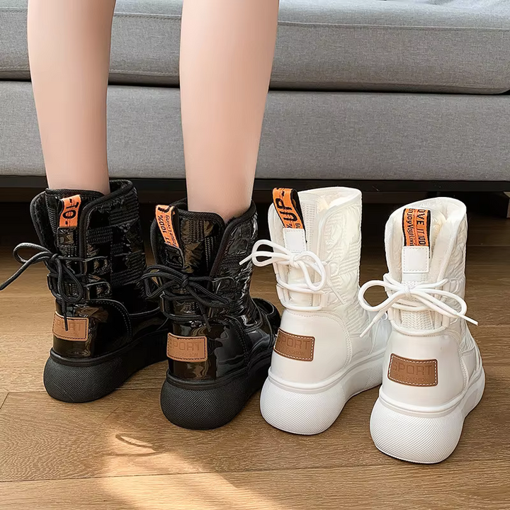 Damskie buty śniegowce ocieplane, wodoodporne, styl sportowo-casual