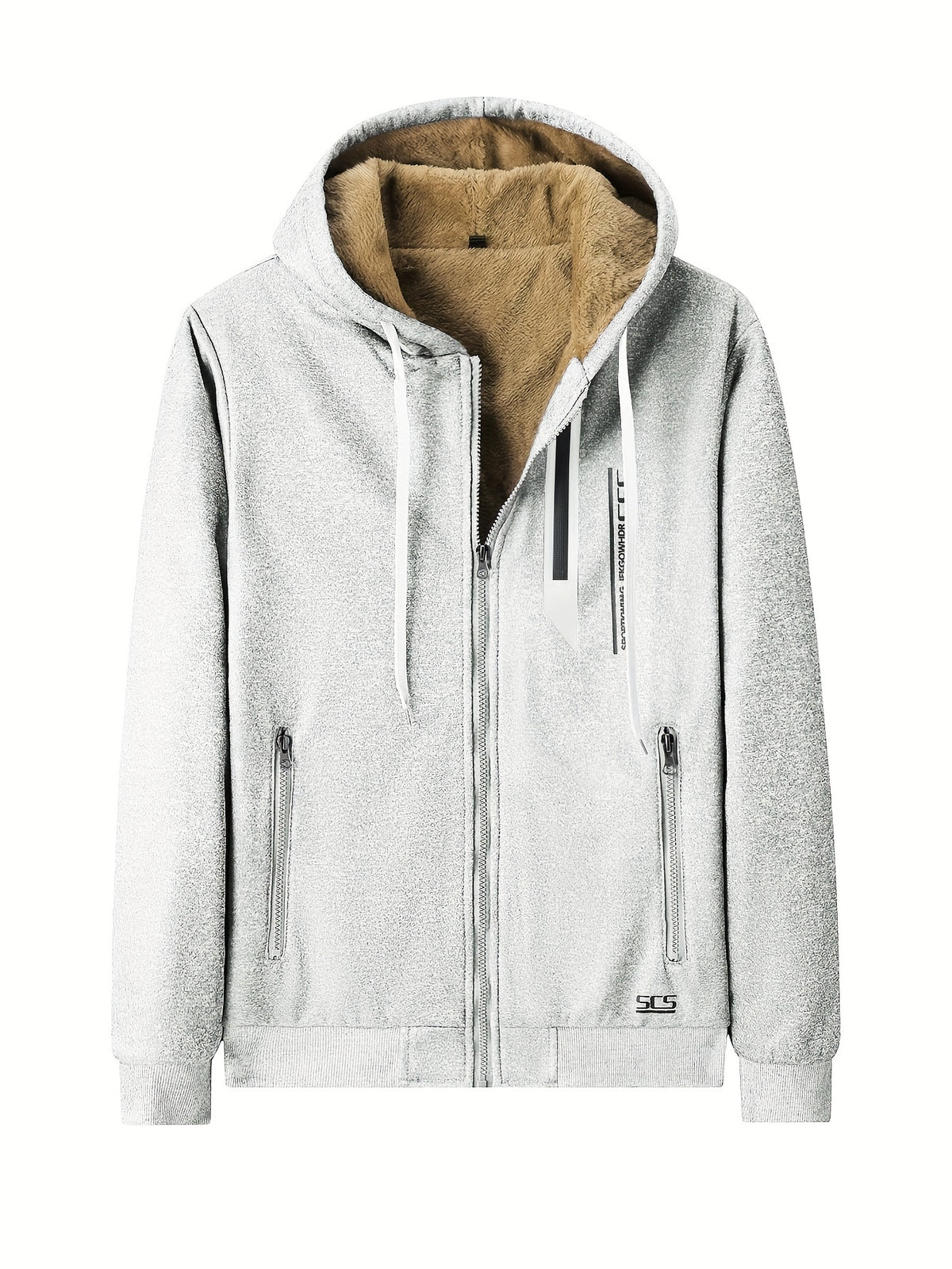 Męska ocieplana bluza z kapturem i zamkiem