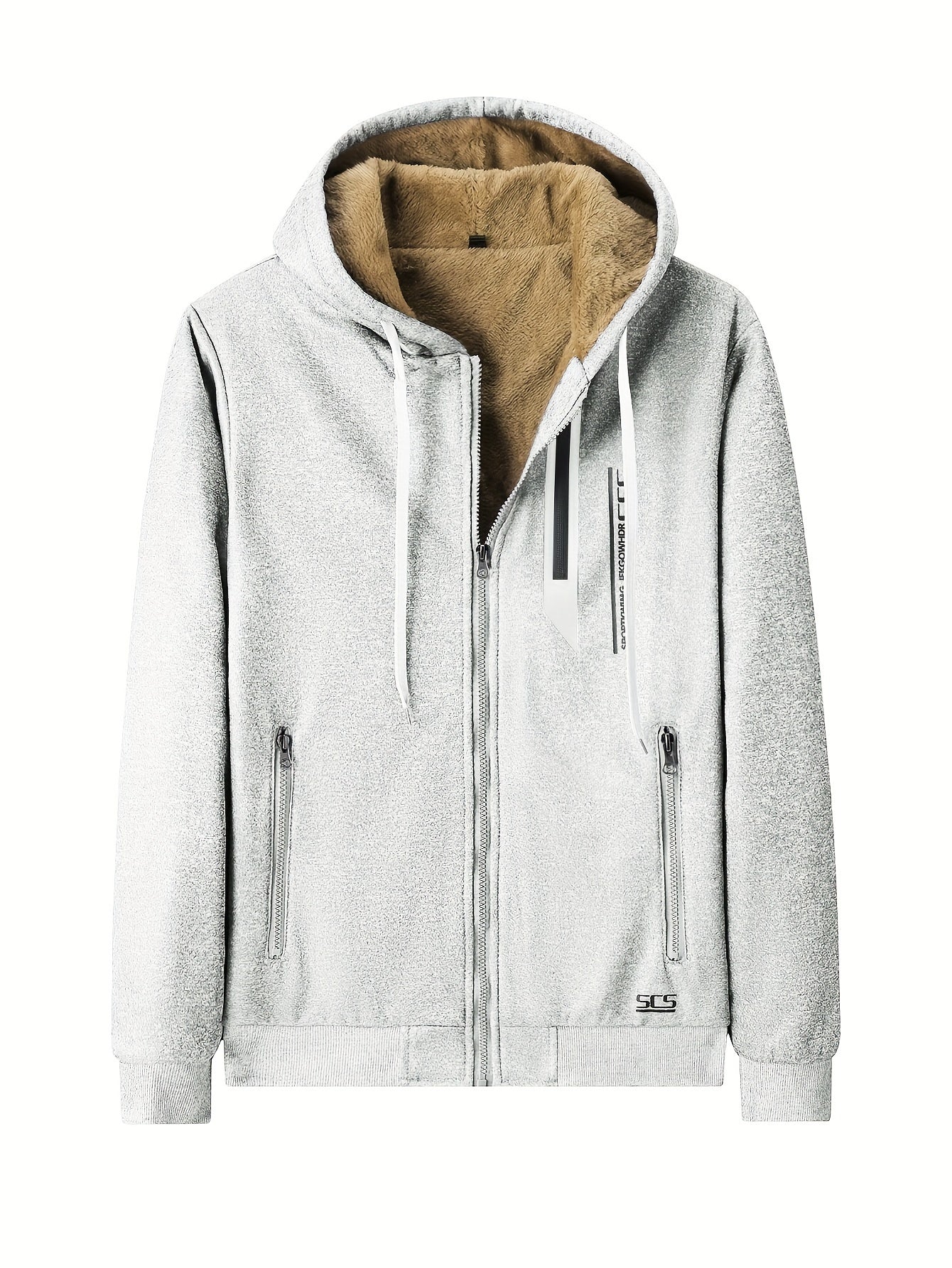 Męska ocieplana bluza z kapturem i zamkiem