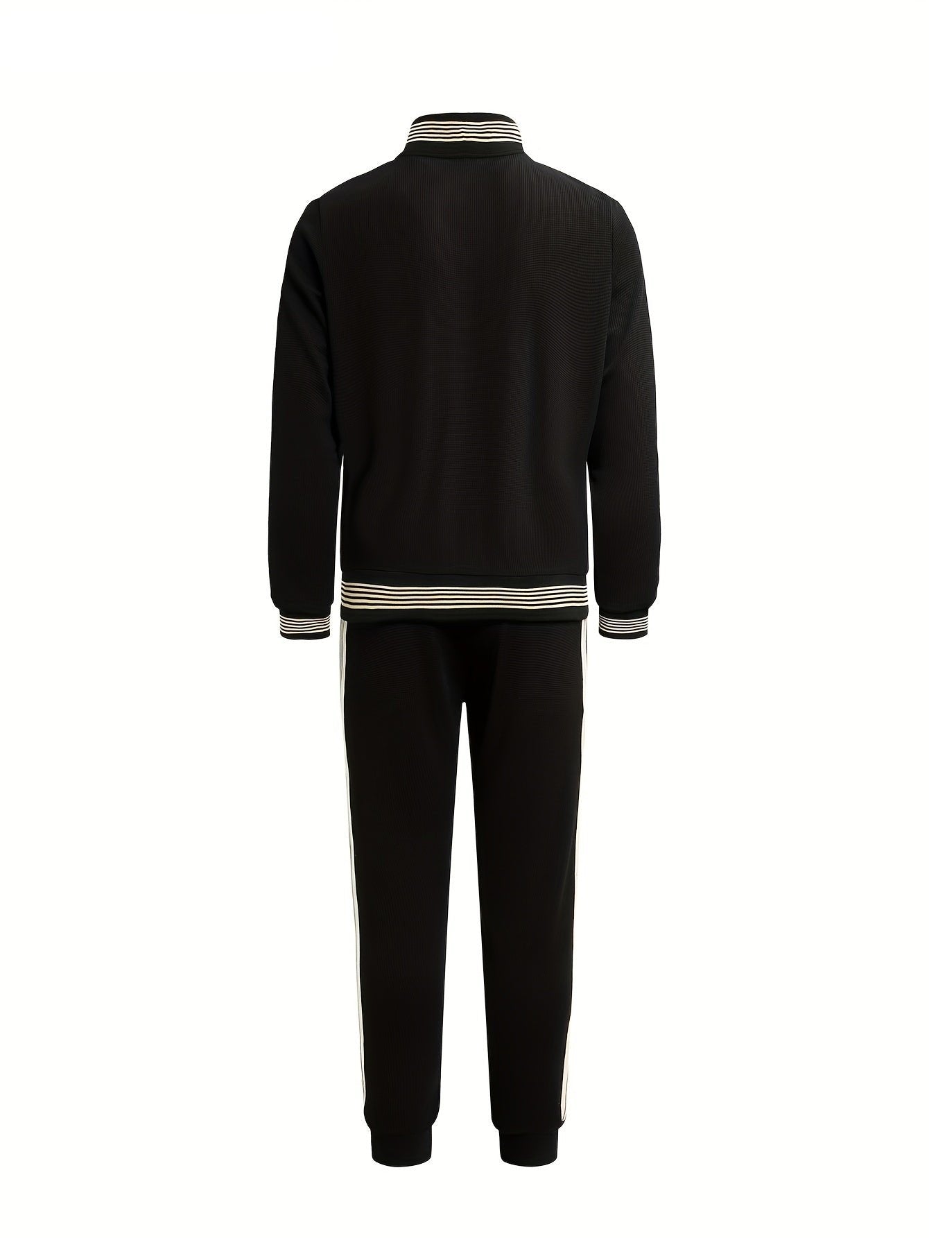 Męski Dresowy Zestaw Sportowy z Kontrastowymi Paskami