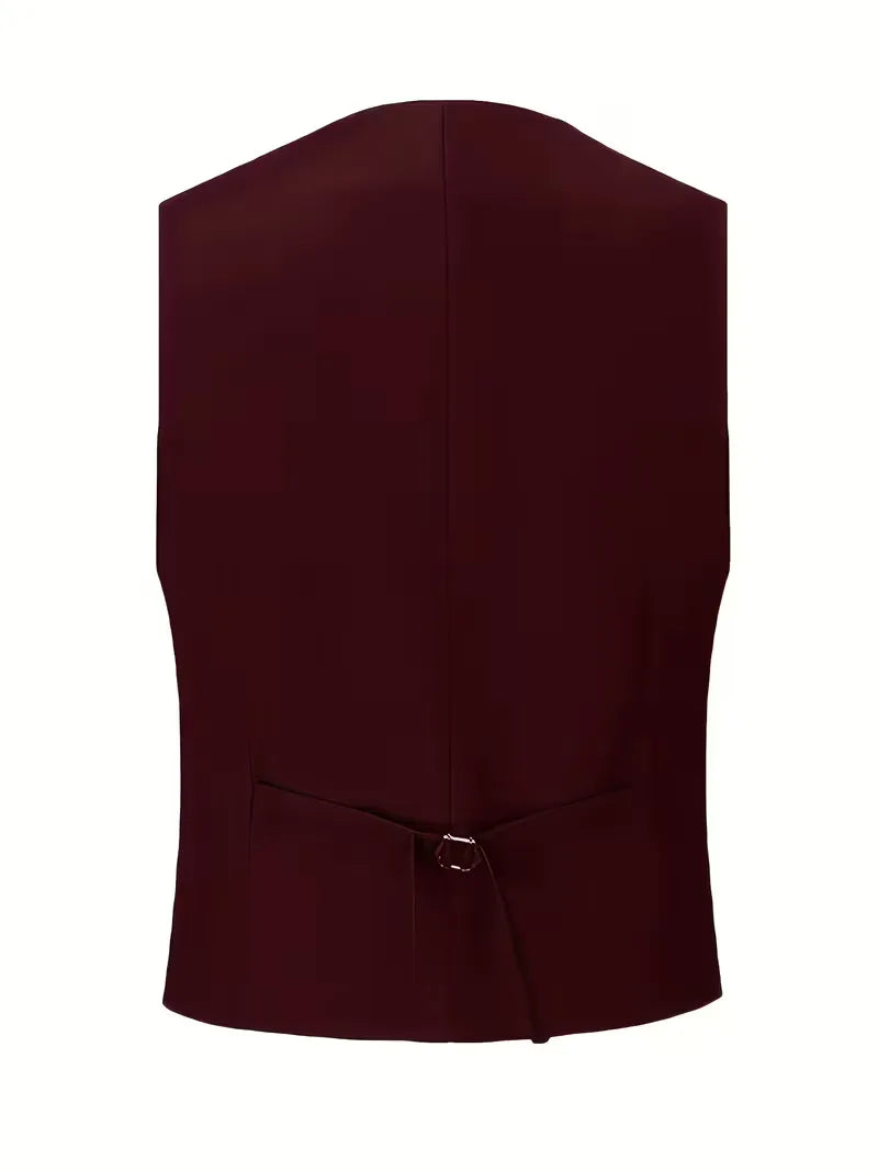 Męski Garnitur 3-Częściowy Slim Fit – Elegancki Garnitur z Dwurzędową Kamizelką
