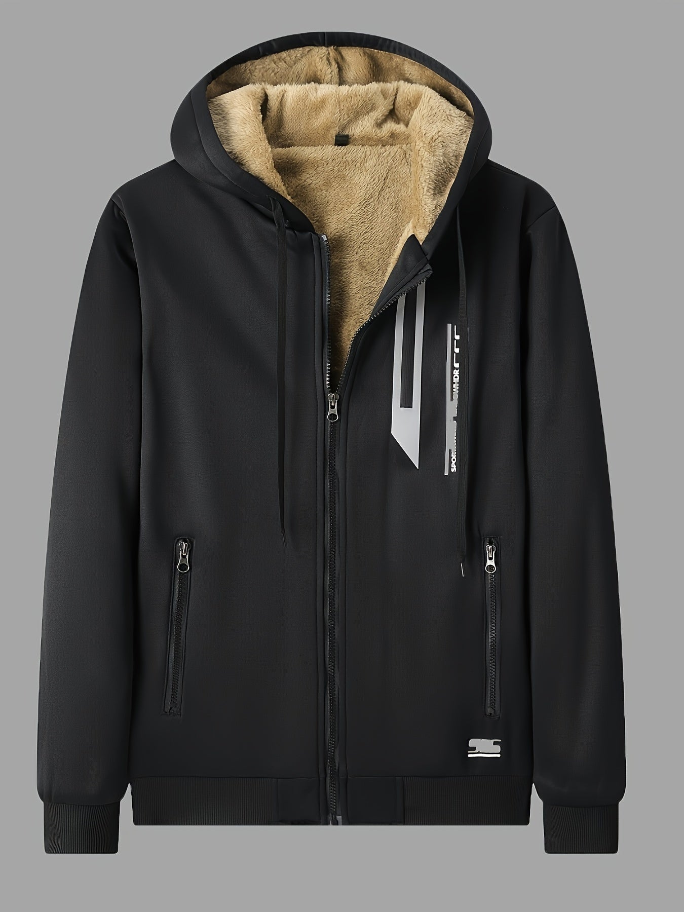 Męska ocieplana bluza z kapturem i zamkiem