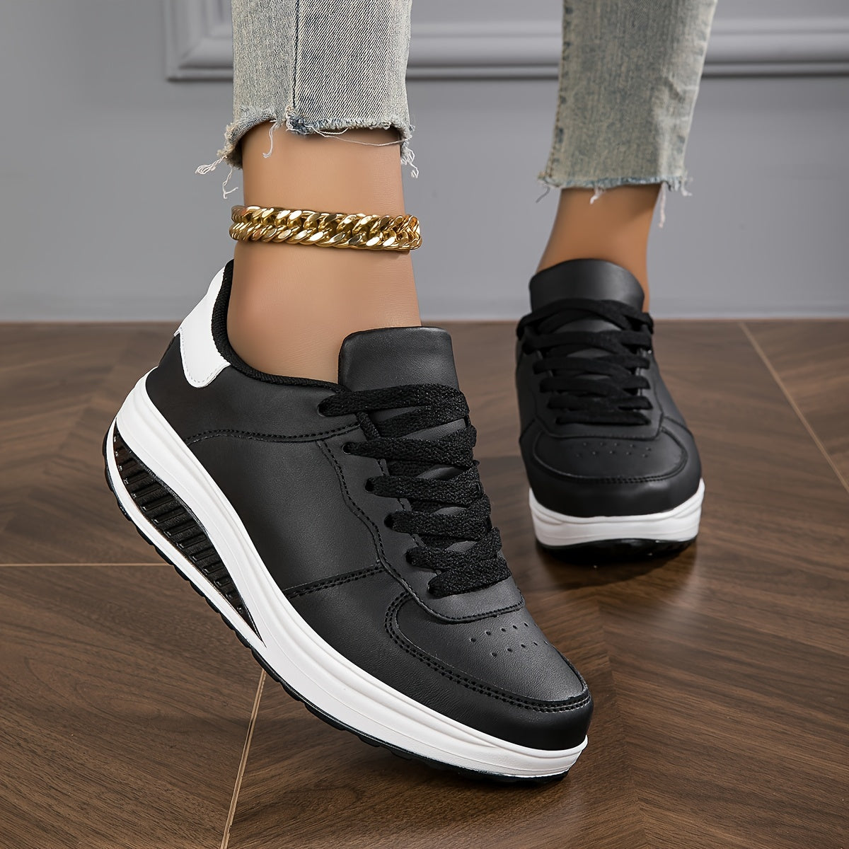 Damskie sneakersy ortopedyczne na platformie z podwyższoną podeszwą