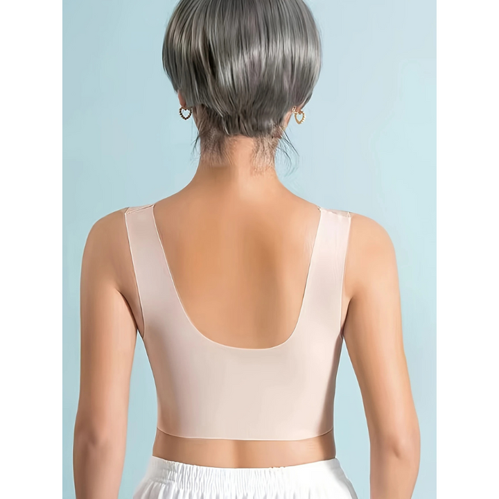 Bezszwowy biustonosz damski push-up typu top – wygodny, elastyczny, niewidoczny pod ubraniem