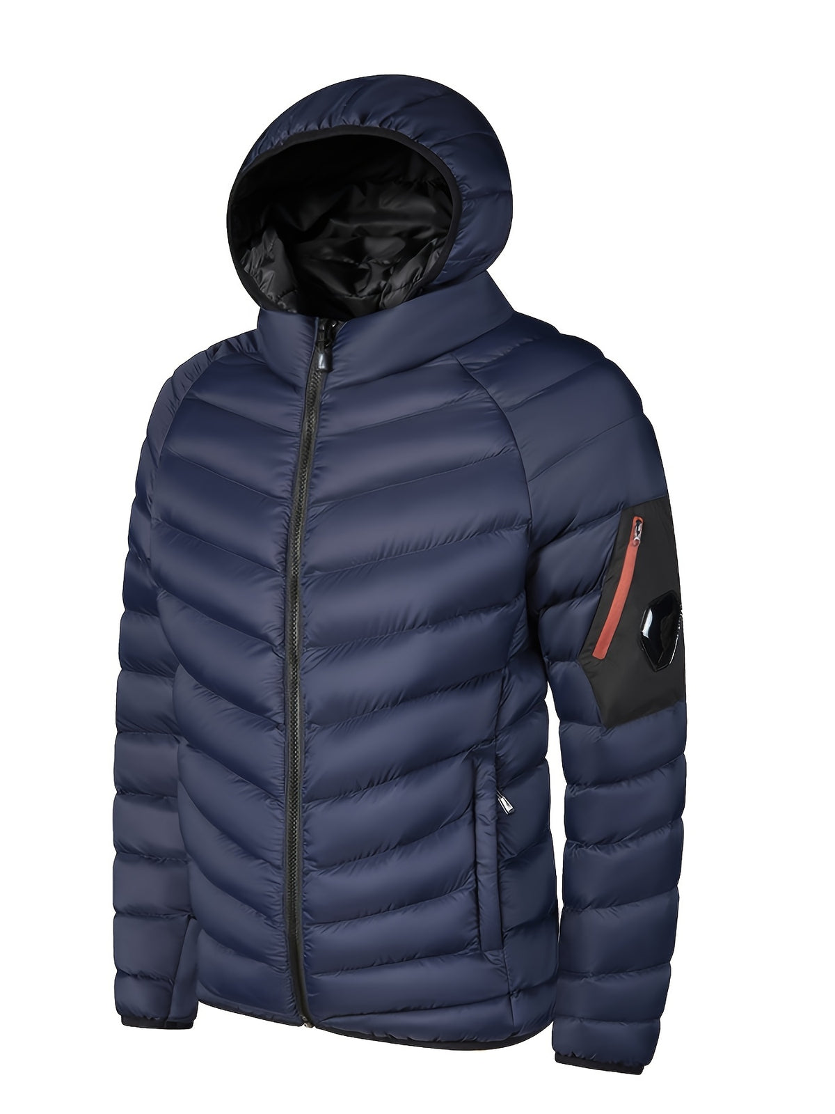 Męska lekka puchowa kurtka z kapturem