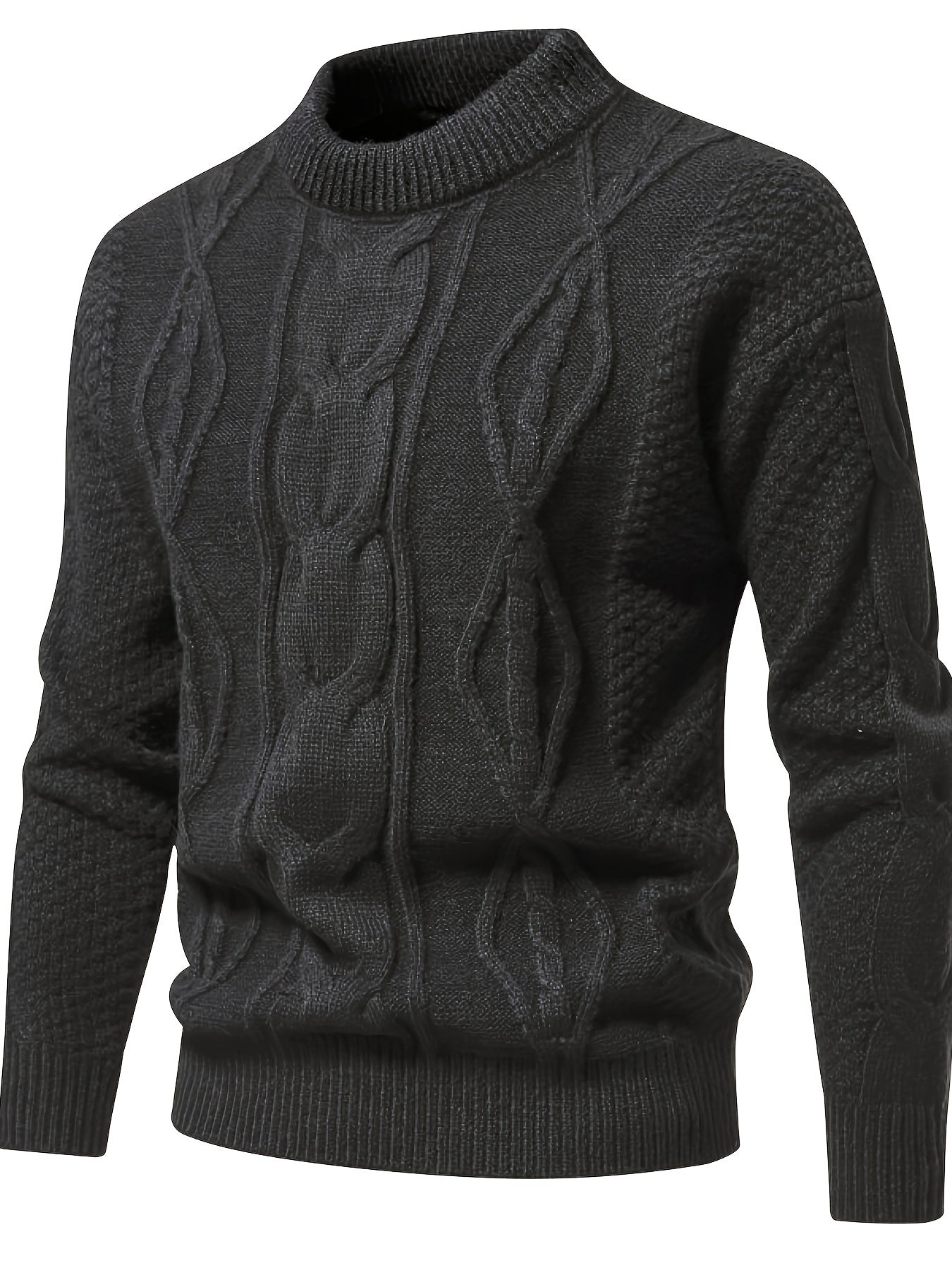 Męski Sweter z Warkoczowym Wzorem