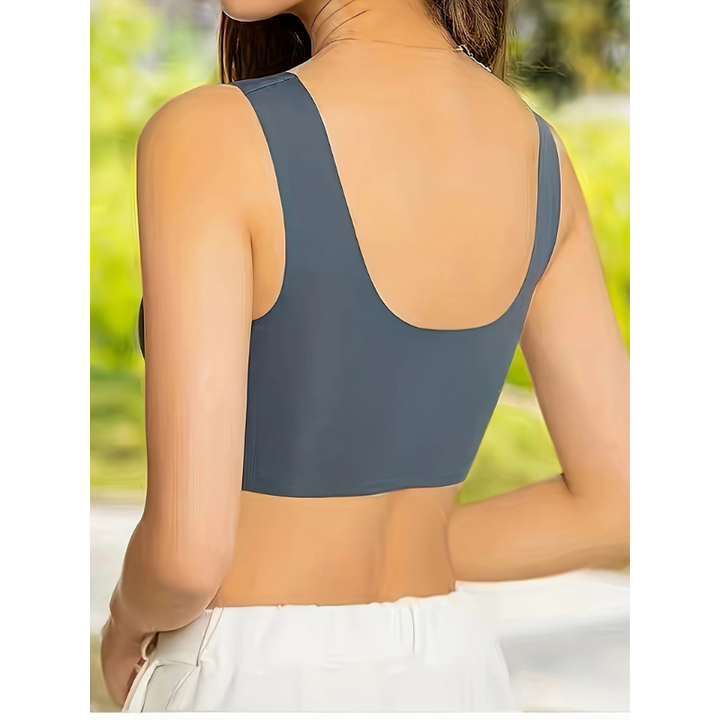 Bezszwowy biustonosz damski push-up typu top – wygodny, elastyczny, niewidoczny pod ubraniem