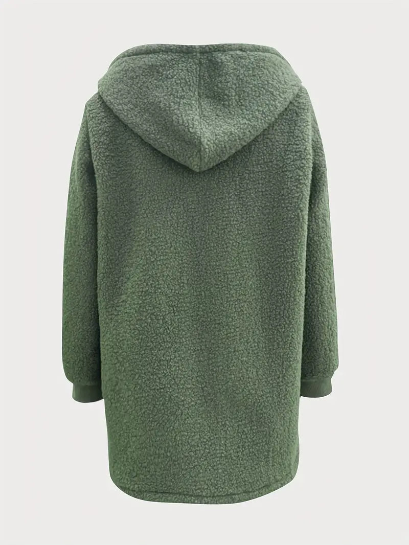 Damska kurtka z miękkiego polaru z kapturem