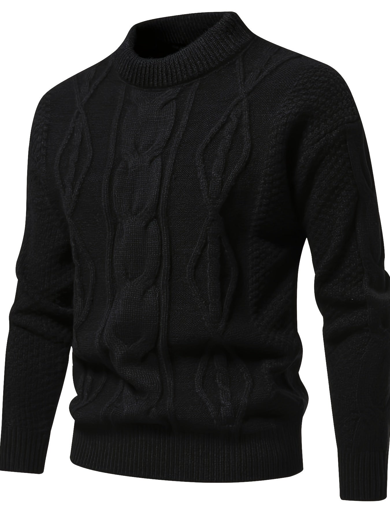 Męski Sweter z Warkoczowym Wzorem