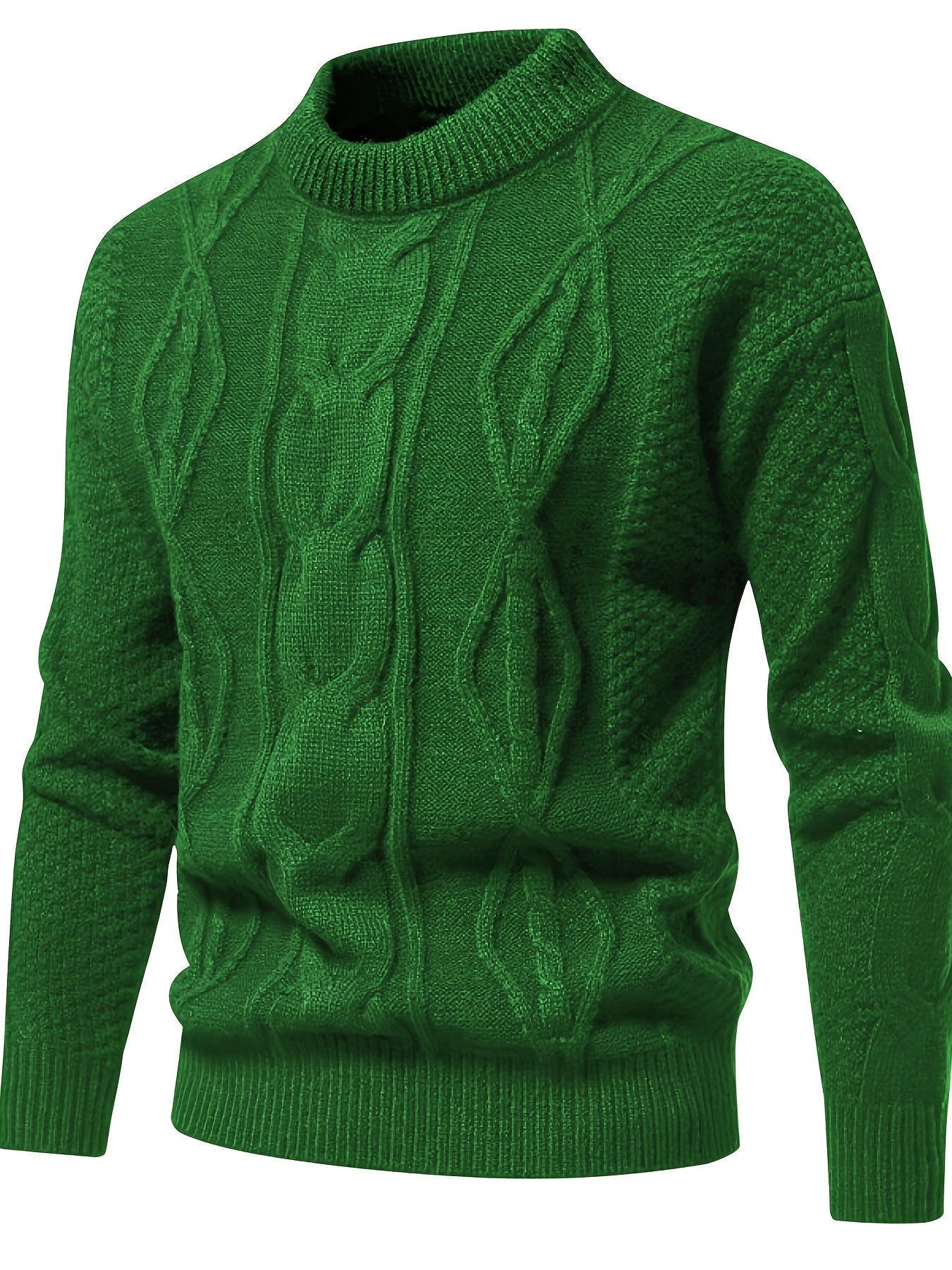 Męski Sweter z Warkoczowym Wzorem
